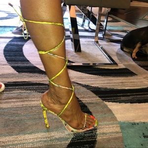 Multicolor Snake Print Heels